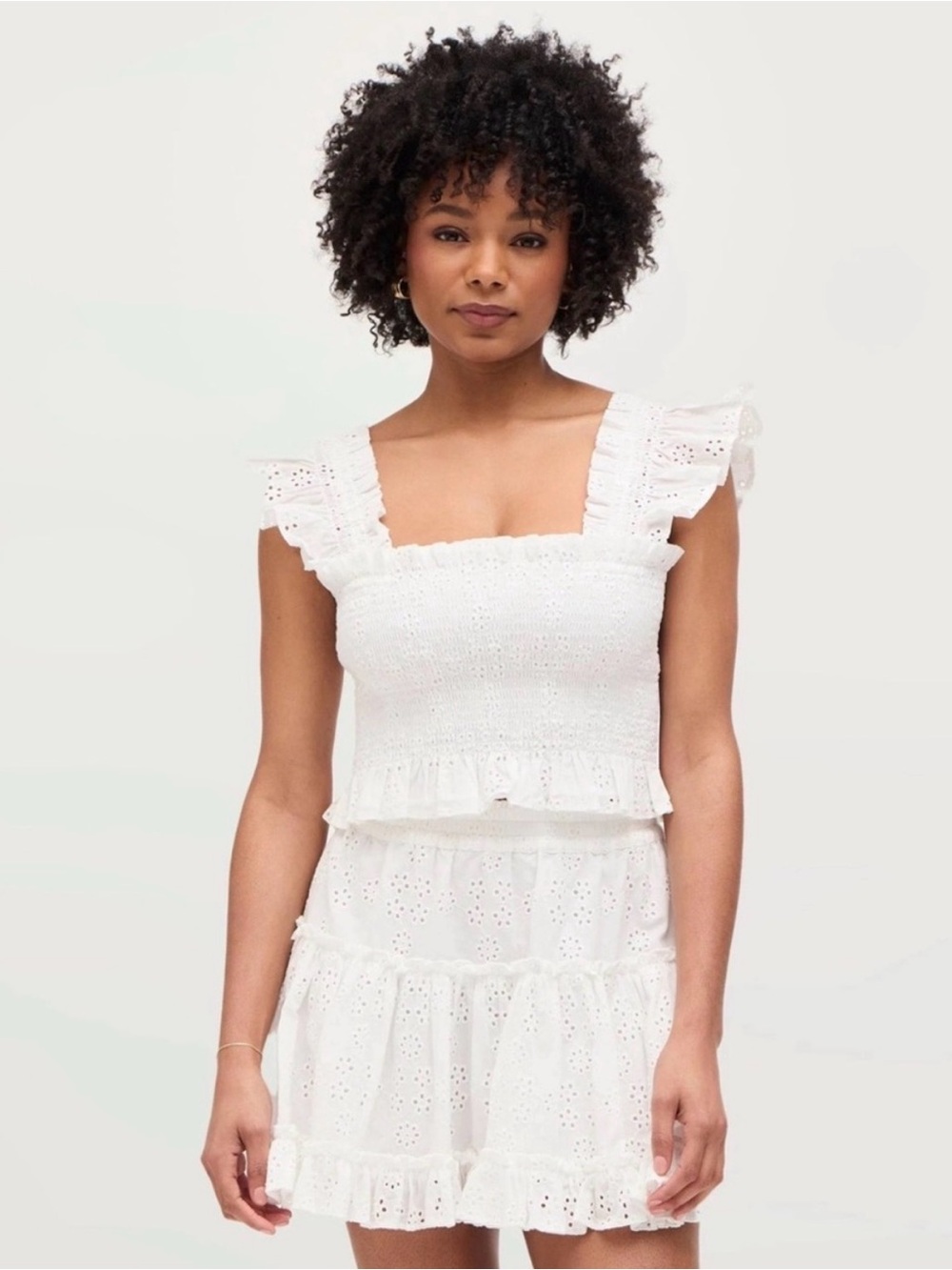 Hill House Home Paz Skirt White Eyelet XL